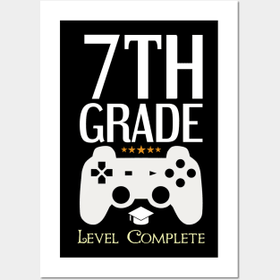 7th Grade Level Complete Video Gamer Birthday Gift Posters and Art